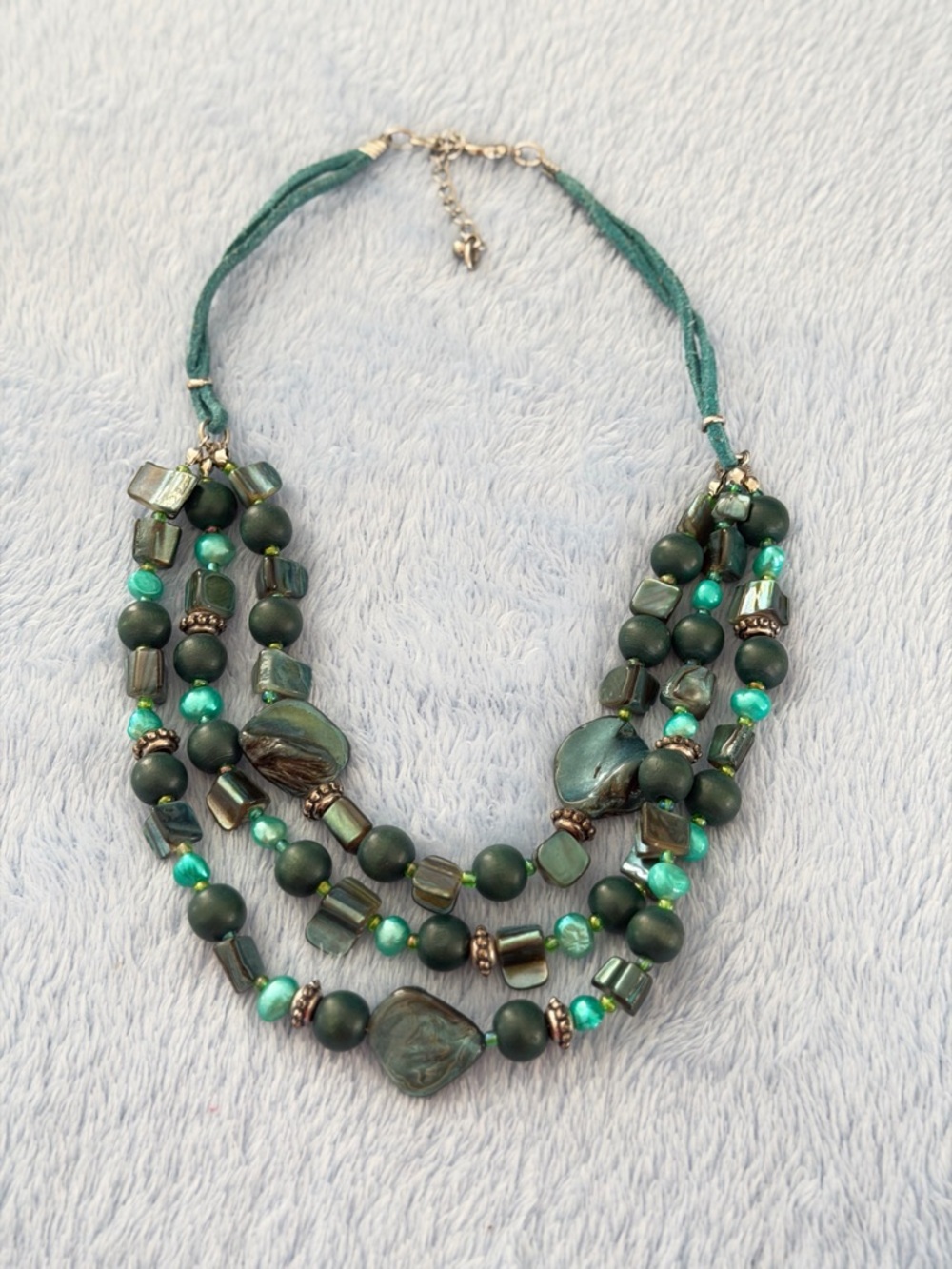 Multi-Strand Green Beaded Statement Necklace